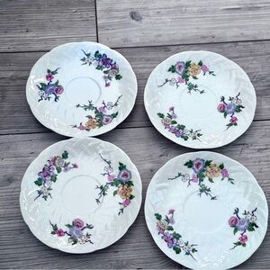 Limoges L. Bernardaud Set Of 4 Saucers Bengali 5.75 inches